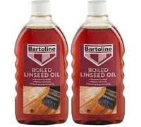 Bartoline Boiled Linseed Oil 500 ml - Fast-Drying Wood Protector for Softwood Garden Furniture & Interior Wood (Pack of 2)