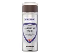 Bartoline Camouflage Mud Brown Spray Paint 400ml - Army Style Anti-Reflective Quick Dry Aerosol for Metal, Wood, Plastic & Ceramic, Durable UV Resistant Military Finish