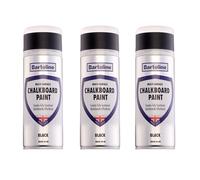 Bartoline Chalkboard Paint 3 Pack Black Matte Finish 400ml - Writable & Wipeable Chalkboard Spray for Wood, Metal & Plastic Fast Drying, Multi-Surface and Easy Application