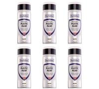Bartoline Direct to Plastic Black Spray Paint 400ml - 6 Pack Premium Plastic Paint | Built-in Primer, Undercoat & Topcoat | Weather Resistant Smooth Finish | For Furniture, Car Bumpers & DIY