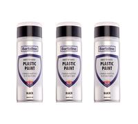 Bartoline Direct to Plastic Paint Black 400ml Gloss Finish 3 Pack, All-in-One Primer, Undercoat and Topcoat for Plastic Durable, Weather Resistant Spray Ideal for Furniture, Car Bumpers and DIY