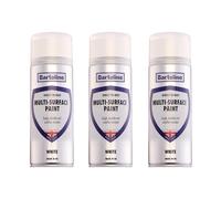 Bartoline Direct to Rust Multi-Surface Paint White 400ml - 3 Pack Gloss Finish All-in-One Primer, Undercoat & Topcoat Apply to Rust, Wood and More Weatherproof, Interior and Exterior Use