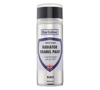 Bartoline Direct to Rust Radiator Enamel Paint Black 400ml - Heat Resistant Metal Paint Spray, 3-in-1 Primer Undercoat Topcoat, Rust Protection for Radiators & Pipes