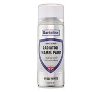 Bartoline Direct to Rust Radiator Enamel Paint White 400ml - Heat Resistant Metal Paint Spray, 3-in-1 Primer Undercoat Topcoat, Rust Protection for Radiators & Pipes