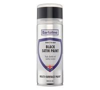 Bartoline Direct to Rust Satin Black Spray Paint 400ml - No Primer Metal Paint, Rust Protection Aerosol, Weather & UV Resistant for Gates, Tools & Garden Furniture