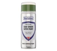 Bartoline Direct to Rust Satin Sage Green Spray Paint 400ml - No Primer Metal Paint, Rust Protection Aerosol, Weather & UV Resistant for Gates, Furniture & Garden Use