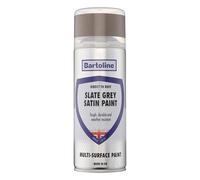 Bartoline Direct to Rust Satin Slate Grey Spray Paint 400ml - No Primer Metal Paint, Rust Protection Aerosol, Weather & UV Resistant for Gates, Furniture & Railings