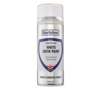 Bartoline Direct to Rust Satin White Spray Paint 400ml - No Primer Metal Paint, Rust Protection Aerosol, Weather & UV Resistant for Railings, Furniture & Tools