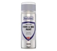 Bartoline Direct to Rust Stove & BBQ Paint Silver 400ml - Heat Resistant Up to 200°C, Metal Paint Spray, Primer Undercoat Topcoat, Rust Protection for BBQs, Stoves & Fireplaces