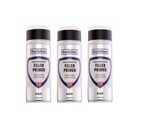 Bartoline Filler Primer Black Spray Paint 400ml - 3 Pack Fills Surface Imperfections High Adhesion to Metal, Plastic, Wood Matte Finish, Quick Dry - Ideal for DIY and Automotive Use