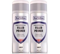 Bartoline Filler Primer Grey Spray Paint 400ml Matt Finish Multi-Surface Filler and Primer for Metal, Wood, Plastic Fills Scratches Fast-Drying, High-Coverage Base Coat for Topcoats (Pack of 2)