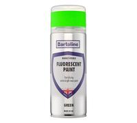 Bartoline Fluorescent Green Spray Paint 400ml - High Visibility Quick Dry Aerosol Paint for Metal, Wood, Concrete & Plastic, Durable Weather-Resistant Neon Finish