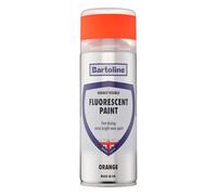Bartoline Fluorescent Orange Spray Paint 400ml - High Visibility Quick Dry Aerosol Paint for Metal, Wood, Concrete & Plastic, Durable Weather-Resistant Neon Finish