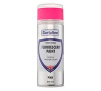 Bartoline Fluorescent Pink Spray Paint 400ml - High Visibility Quick Dry Aerosol Paint for Metal, Wood, Concrete & Plastic, Durable Weather-Resistant Neon Finish