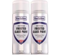 Bartoline Frosted Glass Paint 400ml - Semi-Transparent Spray for Privacy and Decoration Direct to Glass and Mirrors Ideal for Windows, Bathrooms, Offices, Quick Drying Matt Finish (Pack of 2)