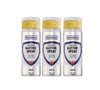 Bartoline Glitter Spray Clear Sealant Gold 400ml Gloss Finish 3 Pack - Decorative Glitter Spray for Crafts, Wood, Metal, Fabric and More Long-Lasting Sparkling Finish for Indoor & Outdoor Projects