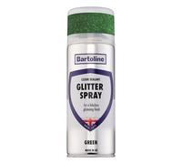 Bartoline Glitter Spray Clear Sealant Green 400ml - Vibrant Green Glitter Paint for Crafts, Décor and DIY Multi-Surface Spray for Wood, Metal, Plastic, Fabric Bold Sparkling Finish Indoor and Outdoor