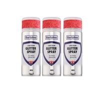 Bartoline Glitter Spray Clear Sealant Red 400ml Gloss Finish 3 Pack - Decorative Glitter Spray for Crafts, Wood, Metal, Fabric and More Long-Lasting Sparkling Finish for Indoor & Outdoor Projects