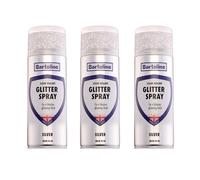 Bartoline Glitter Spray Clear Sealant Silver 400ml Gloss Finish 3 Pack - Decorative Glitter Spray for Crafts, Wood, Metal, Fabric and More Long-Lasting Sparkling Finish for Indoor & Outdoor Projects