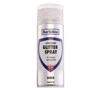 Bartoline Glitter Spray Clear Sealant Silver Gloss Multi-Surface Finish 400Ml