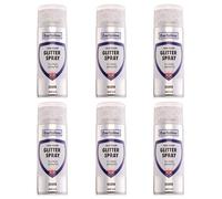 Bartoline Glitter Spray Sealant Silver 400ml 6 Pack Clear Lacquer Glitter Spray for Wood Metal Ceramics Plastic Fabric Paper Arts Crafts Interior and Exterior Projects