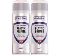 Bartoline Grey Plastic Primer Spray 400ml Matt Finish - Adhesion Promoter for Plastics, Car Parts, Models and DIY Projects (Pack of 2)