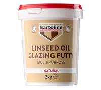 Bartoline Linseed Oil Glazing Putty 2kg - Multi-Purpose Window & Frame Sealant - Ideal for Wood & Metal Frames
