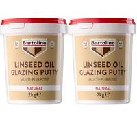 Bartoline Linseed Oil Glazing Putty 2kg - Multi-Purpose Window & Frame Sealant - Ideal for Wood & Metal Frames (Pack of 2)