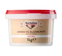 Bartoline Multi Purpose Linseed Oil Putty Glazing Wood Steel Frame Natural 1Kg