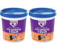 Bartoline PVA Glue Adhesive & Sealer 1 l - Multi-Purpose Primer, Adhesive, and Sealer for Concrete, Wood, Tiles, Fabric, and More, Dust-Proofing, Bonding & Sealing (Pack of 2)
