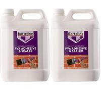 Bartoline PVA Glue Adhesive & Sealer 5L - Multi-Purpose Primer, Adhesive, and Sealer for Concrete, Wood, Tiles, Fabric, and More, Dust-Proofing, Bonding & Sealing (Pack of 2)