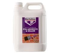 Bartoline PVA Glue Adhesive & Sealer 5 l - Multi-Purpose Primer, Adhesive, and Sealer for Concrete, Wood, Tiles, Fabric, and More, Dust-Proofing, Bonding & Sealing