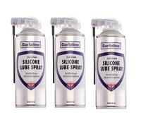 Bartoline Silicone Lube Spray 400ml with Easy Straw, 3 Pack Multi-Surface Lubricant for Metal, Rubber, Plastic, Wood - Anti-Corrosion, Precision and Wide Spray for Tools, Locks, Vehicles