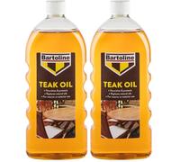 Bartoline Teak Oil 1 l - Deep Penetrating Wood Oil for Outdoor & Indoor Furniture | Garden Furniture, Hardwood Protection & Teak Care (Pack of 2)