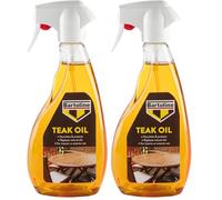 Bartoline Teak Oil Trigger Spray 500ml - Deep Penetrating Wood Oil for Outdoor & Indoor Furniture Garden Furniture, Hardwood Protection & Teak Care (Pack of 2)