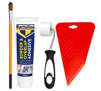 Bartoline Wallpaper Repair Adhesive Set - Bundle Includes Ready Mixed Border Repair Adhesive, Smoother, Seam Roller, Set Of Paint Brushes