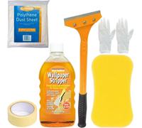 Bartoline Wallpaper Stripper Set - Bundle With Heavy Duty Wallpaper Remover, Wallpaper Stripper, Large Sponge, Dust Sheet, Masking Tape