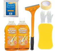 Bartoline Wallpaper Stripper Set - Bundle With Wallpaper Stripper X2, Heavy Duty Wallpaper Remover, Large Sponge, Dust Sheet, Masking Tape