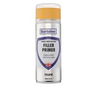Bartoline Yellow Filler Primer Spray Paint 400ml - Quick Dry Aerosol Primer for Metal, Wood & Rigid Plastic, Fills Scratches & Imperfections, Smooth Base Coat