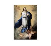 Bartolome Esteban Murillo Classic Posters,The Immaculate Conception of The Blessed Virgin Mary Print Photo Art Painting Canvas Home Decorative Bedroom Modern Decors 12x18inch(30x45cm)