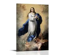 Bartolome Esteban Murillo Classic Posters,The Immaculate Conception of The Blessed Virgin Mary Print Photo Art Painting Canvas Home Decorative Bedroom Modern Decors 24x36inch(60x90cm)