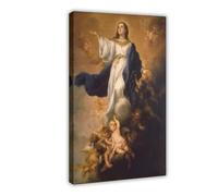 Bartolome Esteban Murillo Famous Prints The Assumption of The Virgin Canvas Posters Wall Art Bedroom Office Room Decor Gift Frame 20x30inch