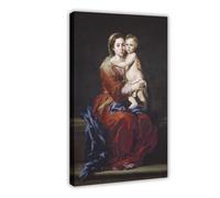 Bartolome Esteban Murillo Famous Prints The Virgin of The Rosary Canvas Art Poster And Wall Art Picture Print Modern Family Bedroom Decor Frame 16x24i
