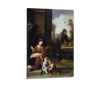 Bartolome Esteban Murillo Painter Work(The Holy Family with The Infant St Wall Art Prints Photo Picture Paintings Room Decor Home Decorative 08x12inch(20x30cm)