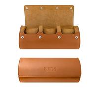 Barton Leather Watch Roll for 3 Watches | Convenient Organizer Case for Travel & Storage | Fits Classic & Smart Watches (Up to 46mm) | Compact, Durable, Lightweight, Stylish - Brown