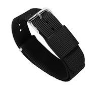 BARTON Military Style Straps - Choice of Color, Length & Width (18mm, 20mm, 22mm or 24mm) - Black 22mm - Standard Length