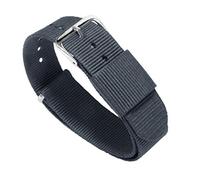 BARTON Military Style Straps - Choice of Color, Length & Width (18mm, 20mm, 22mm or 24mm) - Smoke Grey 18mm - Standard Length