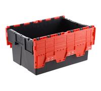 Barton Storage Barton ALC6436/RD/2 65L Attached Lid Euro Container Red/Black (2 Pack)
