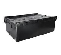 Barton Storage Barton Storage ALC8631/BLK/ECO/2 - 131L Black Eco Attached Lidded Container - Pack of 2 (800 x 600 x 310mm)