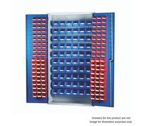 Barton Storage Barton Topstore 013076 Louvre Panel Cabinet (180 Red Bins)